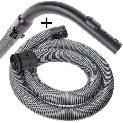 SPARES2GO - Pipe Hose + Wand Handle - length 2 m - diameter 38 mm - Silver - Vacuum Cleaner Accessory SPARES2GO - Pipe Hose + Wand Handle - length 2 m - diameter 38 mm - Silver - Vacuum Cleaner Accessory