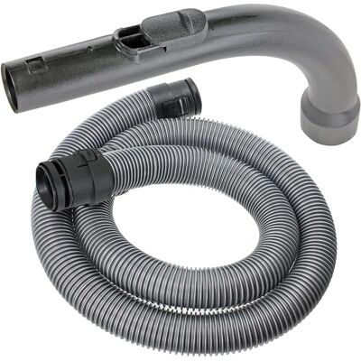 SPARES2GO - Pipe Hose + Wand Handle - length 2 m - diameter 38 mm - Silver - Vacuum Cleaner Accessory SPARES2GO - Pipe Hose + Wand Handle - length 2 m - diameter 38 mm - Silver - Vacuum Cleaner Accessory