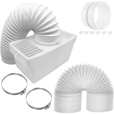 Universal - Tumble Dryer Vent Box Kit - Extra Long 6m Hose - 4in / 100mm - Vent Box Kit Universal - Tumble Dryer Vent Box Kit - Extra Long 6m Hose - 4in / 100mm - Vent Box Kit