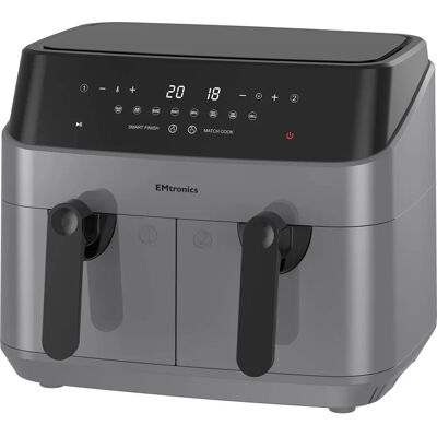 EMtronics Double Basket Air Fryer - Grey - Air Fryer EMtronics Double Basket Air Fryer - Grey - Air Fryer