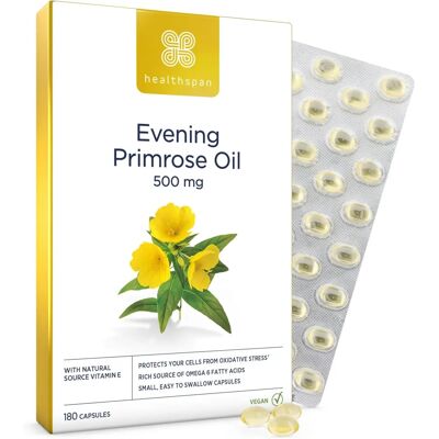 Healthspan Evening Primrose Oil - 500mg - Supports women's health Healthspan Evening Primrose Oil - 500mg - Supports women's health