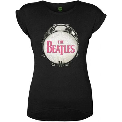 HeyRusty Dammode T-shirt The Beatles - Trommel med Glittertryck Svart Large HeyRusty Dammode T-shirt The Beatles - Trommel med Glittertryck Svart Large