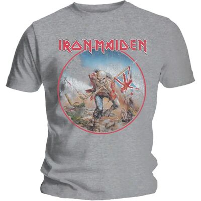 Grå Iron Maiden T-shirt - Somewhere In Time - Bandlogga - Officiell Merch Grå Iron Maiden T-shirt - Somewhere In Time - Bandlogga - Officiell Merch