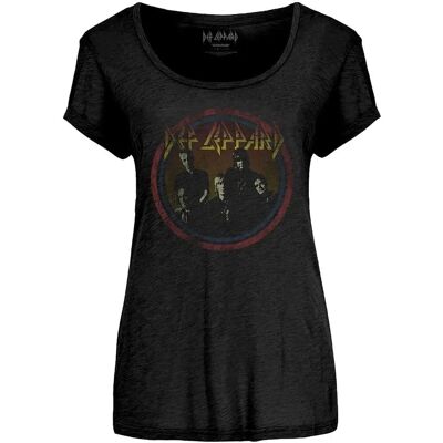 Koszulka vintage Def Leppard - Vtge Circle - Rock Off - Kobieta Czarna XL Koszulka vintage Def Leppard - Vtge Circle - Rock Off - Kobieta Czarna XL