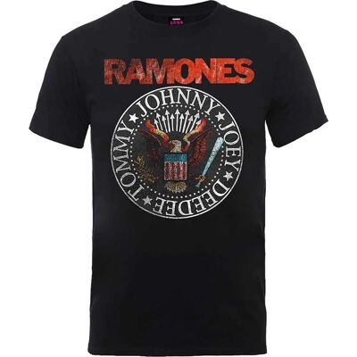 Ramones XXL Schwarzes Vintage Adler Wappen T-Shirt Ramones XXL Schwarzes Vintage Adler Wappen T-Shirt