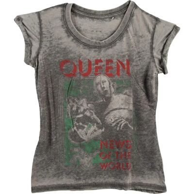 Queen News of the World Burn Out T-shirt - Dam Queen News of the World Burn Out T-shirt - Dam