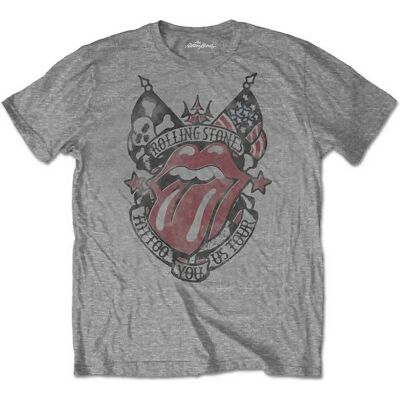 The Rolling Stones: Unisex T-shirt - Tattoo You US Tour - Grå The Rolling Stones: Unisex T-shirt - Tattoo You US Tour - Grå