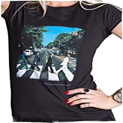 HeyRusty Dam T-shirt Premium Beatles - Abbey Road - Svart - Xx-large HeyRusty Dam T-shirt Premium Beatles - Abbey Road - Svart - Xx-large