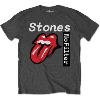 HeyRusty The Rolling Stones - Ingen Filter Text Grå Large T-shirt HeyRusty The Rolling Stones - Ingen Filter Text Grå Large T-shirt