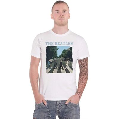 The Beatles Abbey Road & Logo Vit T-Shirt - T-Shirt The Beatles Abbey Road & Logo Vit T-Shirt - T-Shirt
