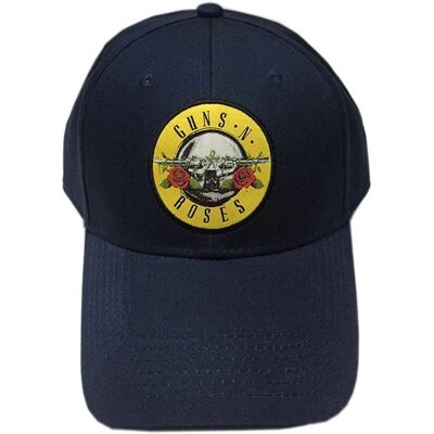 Guns N' Roses Navy Blue Circle Logo Baseball Cap - Unisex Guns N' Roses Navy Blue Circle Logo Baseball Cap - Unisex