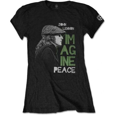 HeyRusty Dam T-shirt John Lennon - Imagine Peace Svart HeyRusty Dam T-shirt John Lennon - Imagine Peace Svart