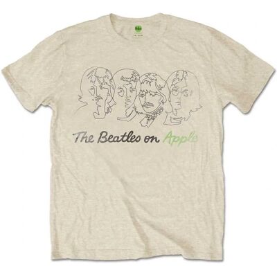 HeyRusty The Beatles - Outline Faces on Apple T-shirt - Unisex HeyRusty The Beatles - Outline Faces on Apple T-shirt - Unisex