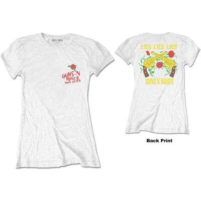 Guns N' Roses White Classic Ladies T-Shirt - T-shirt Guns N' Roses White Classic Ladies T-Shirt - T-shirt