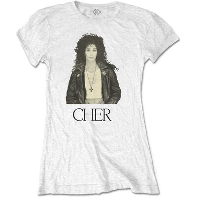 Cher Läderjacka Vit L - T-shirt Cher Läderjacka Vit L - T-shirt
