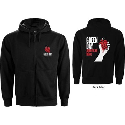 HeyRusty Green Day American Idiot Unisex Hanorac cu fermoar - Negru - XXL HeyRusty Green Day American Idiot Unisex Hanorac cu fermoar - Negru - XXL