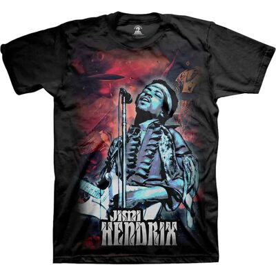 Universe Jimi Hendrix Svart Bomull T-shirt - Rock Off Universe Jimi Hendrix Svart Bomull T-shirt - Rock Off