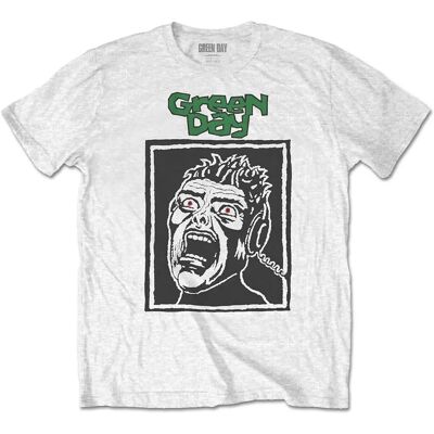 Green Day Scream Vit T-shirt - Rock Off Green Day Scream Vit T-shirt - Rock Off