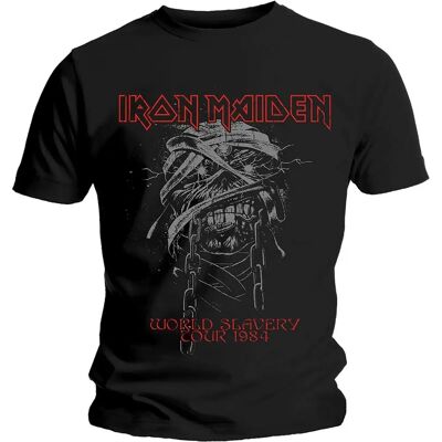 Tricou Iron Maiden Turneul Sclaviei Mondiale 1984 Negru Tricou Iron Maiden Turneul Sclaviei Mondiale 1984 Negru