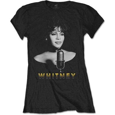 Whitney Houston Ladies Whitney Houston Portrait Skinny Fit T-Shirt - T-Shirt Whitney Houston Ladies Whitney Houston Portrait Skinny Fit T-Shirt - T-Shirt