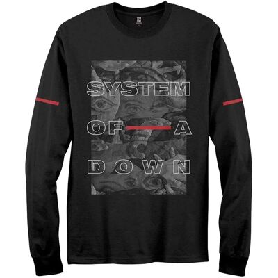 System Of A Down Svart långärmad T-shirt - Ögonskulptur - Unisex System Of A Down Svart långärmad T-shirt - Ögonskulptur - Unisex