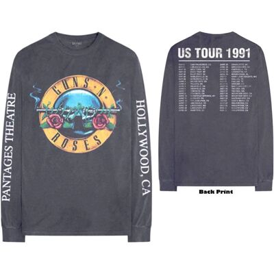 Guns N' Roses Hollywood Tour Charcoal Grey Long Sleeve T-Shirt Guns N' Roses Hollywood Tour Charcoal Grey Long Sleeve T-Shirt
