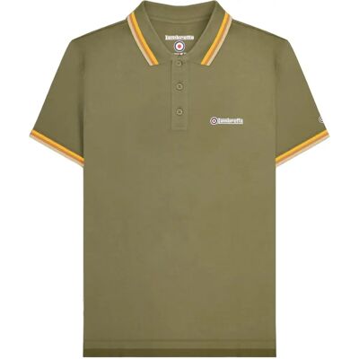 Lambretta Model Triple Tipped Polo Shirt - Khaki Lambretta Model Triple Tipped Polo Shirt - Khaki