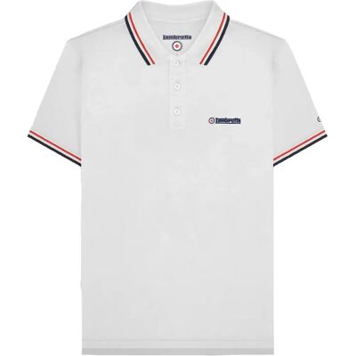 Lambretta Twin Tipped Short Sleeve 3 Button Placket Cotton Polo Shirt - Polo Shirt Lambretta Twin Tipped Short Sleeve 3 Button Placket Cotton Polo Shirt - Polo Shirt