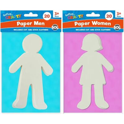 SOL - Paper People Cut Outs - 40 - Kids - Craft Cut Outs SOL - Paper People Cut Outs - 40 - Kids - Craft Cut Outs