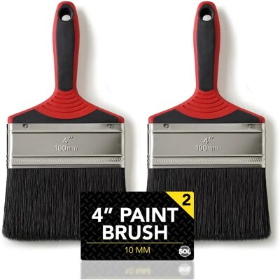SOL - SOL 4In 2pk - Interior - Exterior - Paint Brush SOL - SOL 4In 2pk - Interior - Exterior - Paint Brush