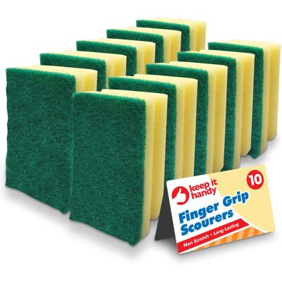 SOL - 10pk - Heavy Duty - Finger Grip - Sponge Scourer SOL - 10pk - Heavy Duty - Finger Grip - Sponge Scourer