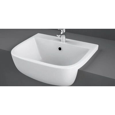 Rak Ceramics Rak Series 600 Semi-Recessed Basin - White - 420mm Wide - 1 Tap Hole Rak Ceramics Rak Series 600 Semi-Recessed Basin - White - 420mm Wide - 1 Tap Hole