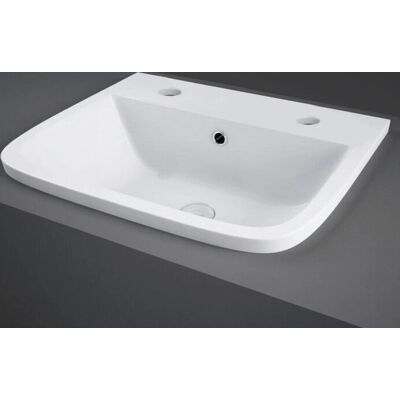 Rak Ceramics - Rak Series 600 Inset Vanity Basin 500mm Wide - 2 Tap Hole Rak Ceramics - Rak Series 600 Inset Vanity Basin 500mm Wide - 2 Tap Hole