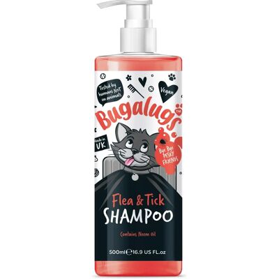 Bugalugs Floh- und Zeckenkatzen-Shampoo - 500ml Tiefenreinigendes Shampoo für Katzen Bugalugs Floh- und Zeckenkatzen-Shampoo - 500ml Tiefenreinigendes Shampoo für Katzen