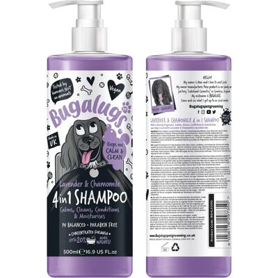 Bugalugs Lavender & Chamomile 4 in 1 Dog Shampoo - Dog Grooming Bugalugs Lavender & Chamomile 4 in 1 Dog Shampoo - Dog Grooming