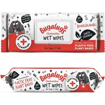 BugaLugs - Chlorhexidine - 80 - Biodegradable - Dog Wipes BugaLugs - Chlorhexidine - 80 - Biodegradable - Dog Wipes