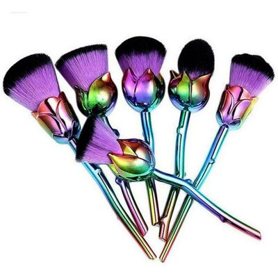 Aquarius Purple Rose Makeup Brush Set - 6pc Professional Beauty Tools Aquarius Purple Rose Makeup Brush Set - 6pc Professional Beauty Tools