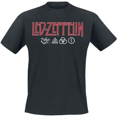 Led Zeppelin T-Shirt Logo & Symbols Black S - T-shirt Led Zeppelin T-Shirt Logo & Symbols Black S - T-shirt