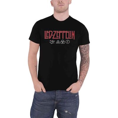Led Zeppelin Logo and Symbols T-Shirt - Unisex Black XL Led Zeppelin Logo and Symbols T-Shirt - Unisex Black XL