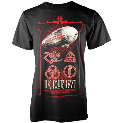 Led Zeppelin UK Tour 1971 Svart S - T-Shirt Led Zeppelin UK Tour 1971 Svart S - T-Shirt