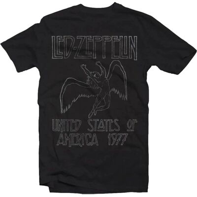 Led Zeppelin USA 77 Fashion T Shirt - Unisex Rock Tee Led Zeppelin USA 77 Fashion T Shirt - Unisex Rock Tee