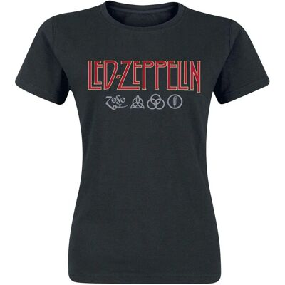 Led Zeppelin T-Shirt Logo & Symbols Black L - T-Shirt Led Zeppelin T-Shirt Logo & Symbols Black L - T-Shirt
