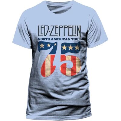 Plugged Sweden Led Zeppelin - Tournée Amérique du Nord 1975 T-Shirt Bleu - X-Large - Publicité Plugged Sweden Led Zeppelin - Tournée Amérique du Nord 1975 T-Shirt Bleu - X-Large - Publicité