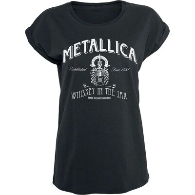 Metallica Whiskey In the Jar Kortærmet T-Shirt - Kvinde - Sort - Officiel merchandise Metallica Whiskey In the Jar Kortærmet T-Shirt - Kvinde - Sort - Officiel merchandise