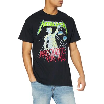 Metallica And Justice For All Unisex T-Shirt - Black - Large Metallica And Justice For All Unisex T-Shirt - Black - Large