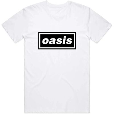 Oasis Decca Logo Vit T-Shirt - Unisex Bomull Oasis Decca Logo Vit T-Shirt - Unisex Bomull