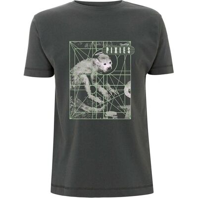 Pixies Monkey Grid Kurzarm-T-Shirt - Unisex - S bis XXL Pixies Monkey Grid Kurzarm-T-Shirt - Unisex - S bis XXL