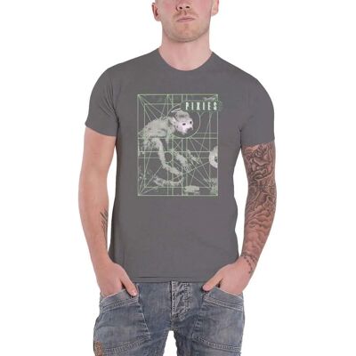 Pixies Doolittle Monkey Grid T-Paita - Unisex Casual Pixies Doolittle Monkey Grid T-Paita - Unisex Casual