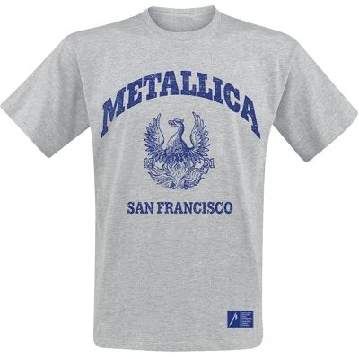 Metallica College Crest Harmaa T-paita - Mies Metallica College Crest Harmaa T-paita - Mies