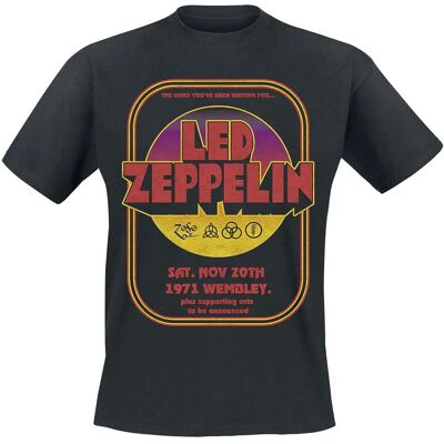 Led Zeppelin 1971 Wembley Musta XL T-paita - T-Paita Led Zeppelin 1971 Wembley Musta XL T-paita - T-Paita